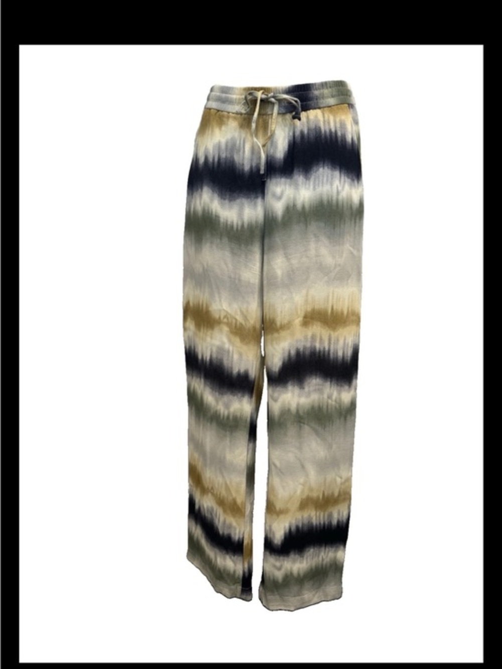 Zara Tie-Dye Wide Leg Pants — Olive, Navy & Mustard